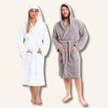 Sock Stack Unisex Bamboo Hooded Dressing Gown Towelling Bath Robe Super Soft For Men And Women Machine Washable Eco Friendly