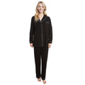 Daisy Dreamer Women's Black Pyjama Set Soft Touch Long Sleeve Button Up Top And Bottoms Two Piece Nightwear For Women Everyday Comfort