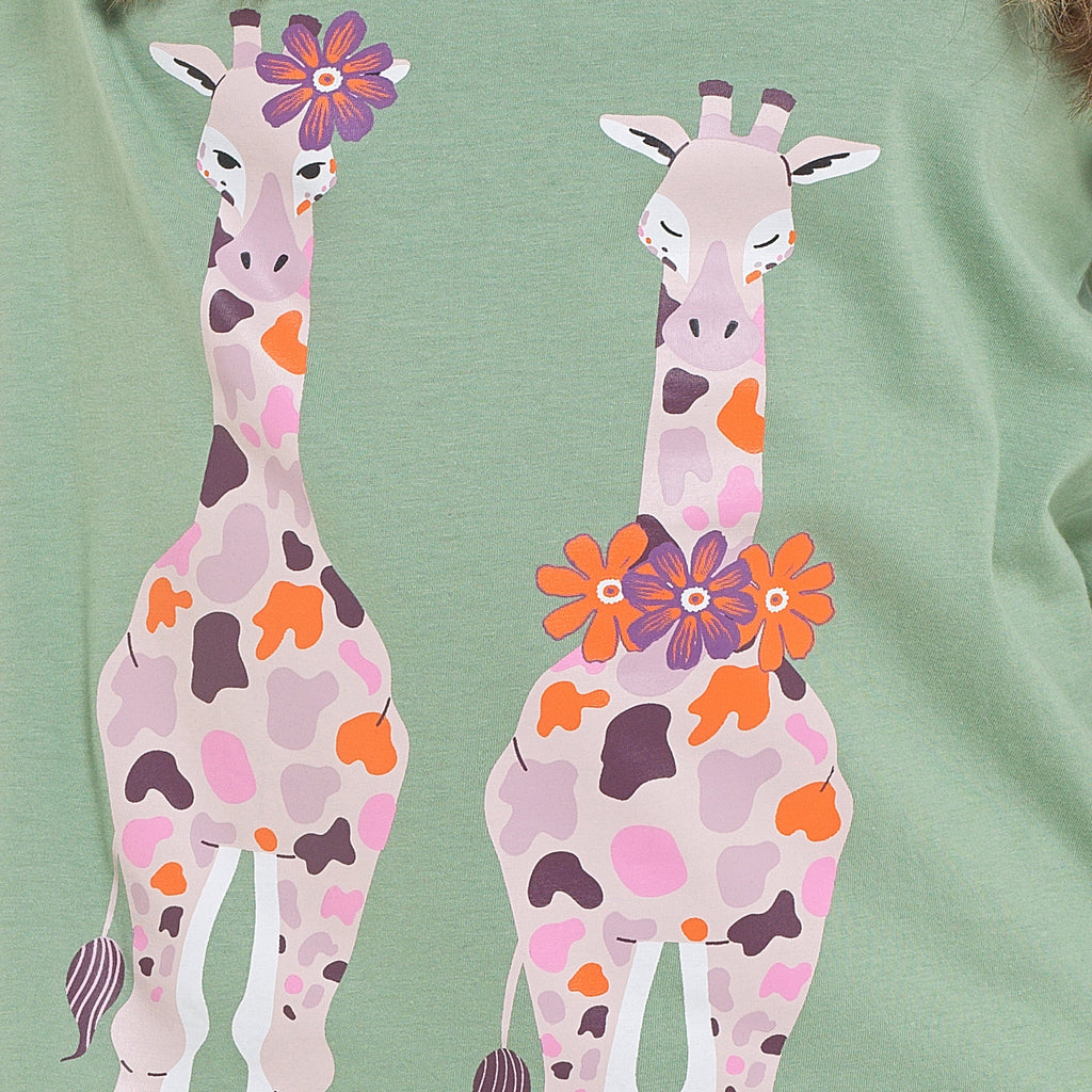 Daisy Dreamer Womens Giraffe Cotton Jersey Long Sleeve Pajama Set For Comfortable Soft Loungewear Sleepwear Summer Holiday