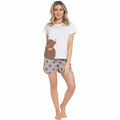 Daisy Dreamer Women's Highland Cow Pyjama Set T Shirt And Shorts Soft Cotton Loungewear For Summer Sleepwear Relaxed Fit